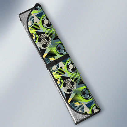 Soccer Ball Themed Print Pattern Car Sun Shade For Windshield