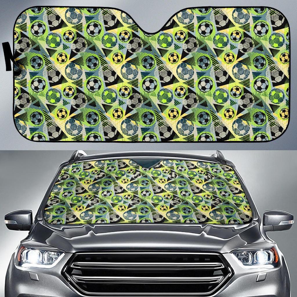 Soccer Ball Themed Print Pattern Car Sun Shade For Windshield