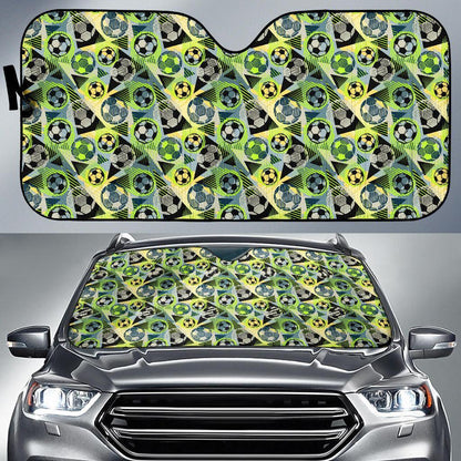 Soccer Ball Themed Print Pattern Car Sun Shade For Windshield