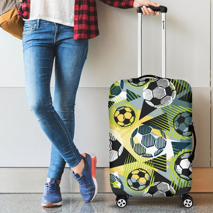 Soccer Ball Themed Print Pattern Luggage Cover Protector