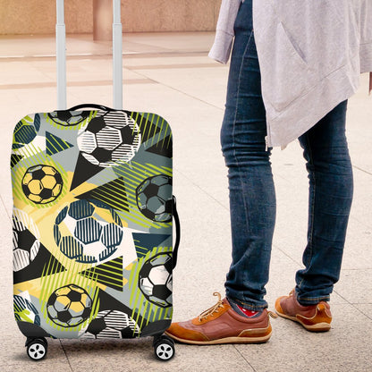Soccer Ball Themed Print Pattern Luggage Cover Protector