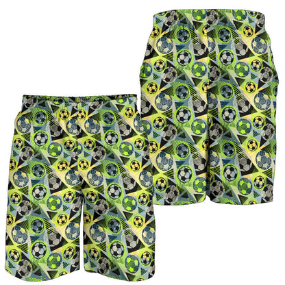 Soccer Ball Themed Print Pattern Mens Shorts-JTAMIGO.COM