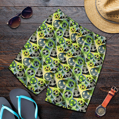 Soccer Ball Themed Print Pattern Mens Shorts-JTAMIGO.COM