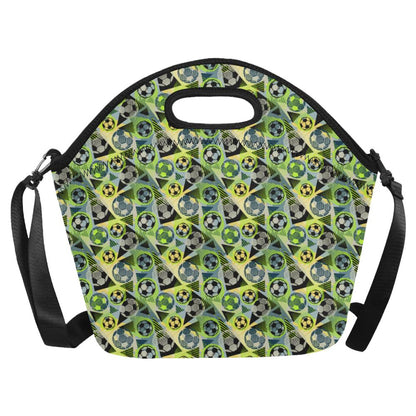 Soccer Ball Themed Print Pattern Neoprene Lunch Bag (Model 1669)(Large)-JTAMIGO.COM