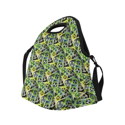 Soccer Ball Themed Print Pattern Neoprene Lunch Bag (Model 1669)(Large)-JTAMIGO.COM