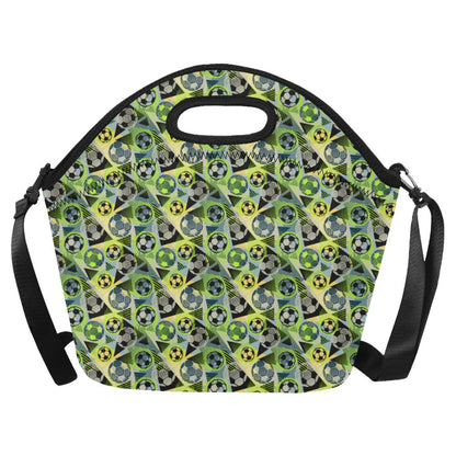 Soccer Ball Themed Print Pattern Neoprene Lunch Bag (Model 1669)(Large)-JTAMIGO.COM