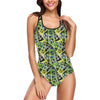 Soccer Ball Themed Print Pattern One Piece Swimsuit-JTAMIGO.COM