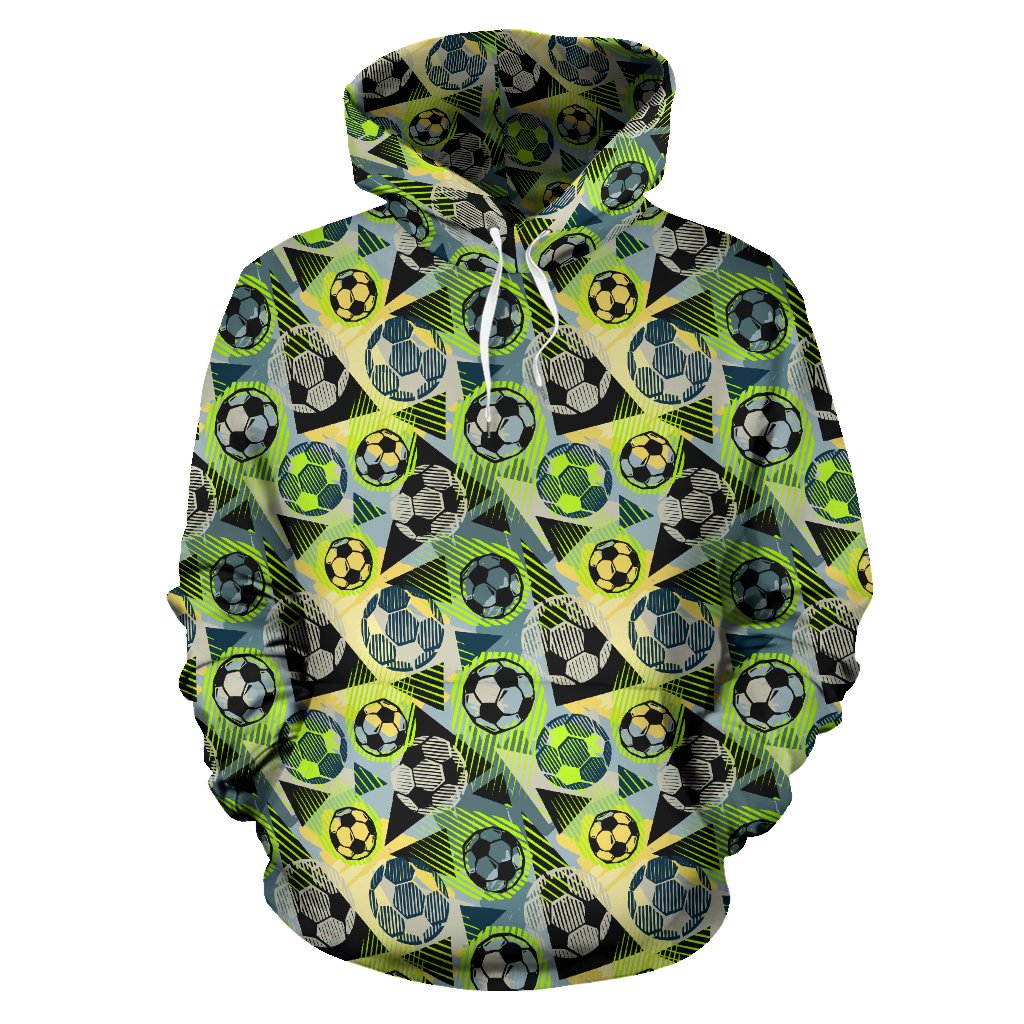 Soccer Ball Themed Print Pattern Pullover Hoodie