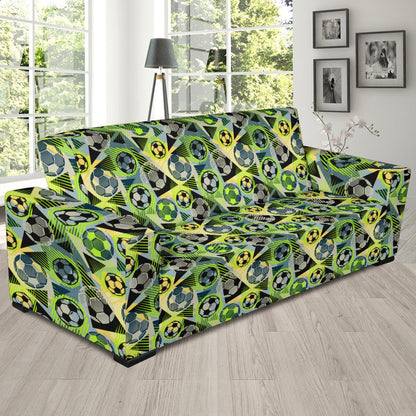 Soccer Ball Themed Print Pattern Sofa Slipcover-JTAMIGO.COM