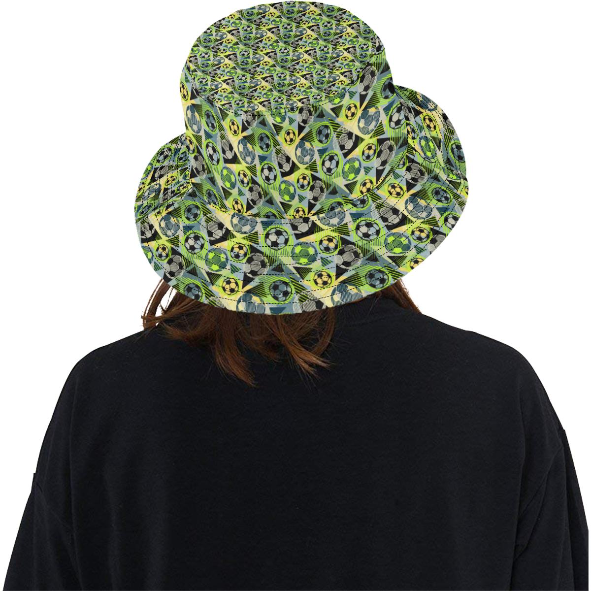 Soccer Ball Themed Print Pattern Unisex Bucket Hat