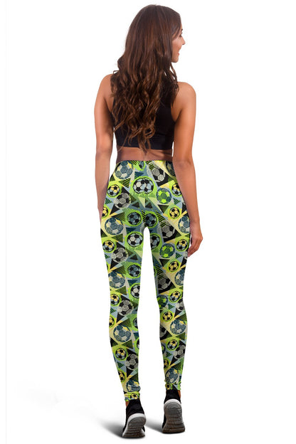 Soccer Ball Themed Print Pattern Women Leggings