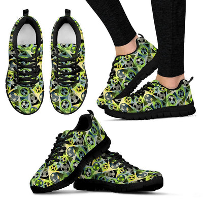Soccer Ball Themed Print Pattern Women Sneakers Shoes