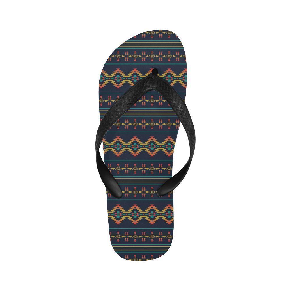 Southwest American Design Themed Print Flip Flops-JTAMIGO.COM