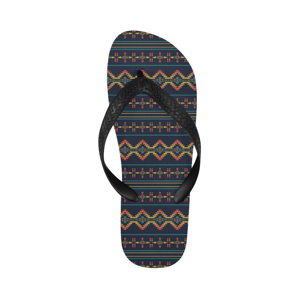 Southwest American Design Themed Print Flip Flops-JTAMIGO.COM