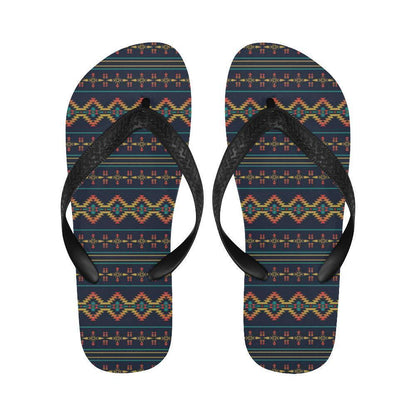 Southwest American Design Themed Print Flip Flops-JTAMIGO.COM