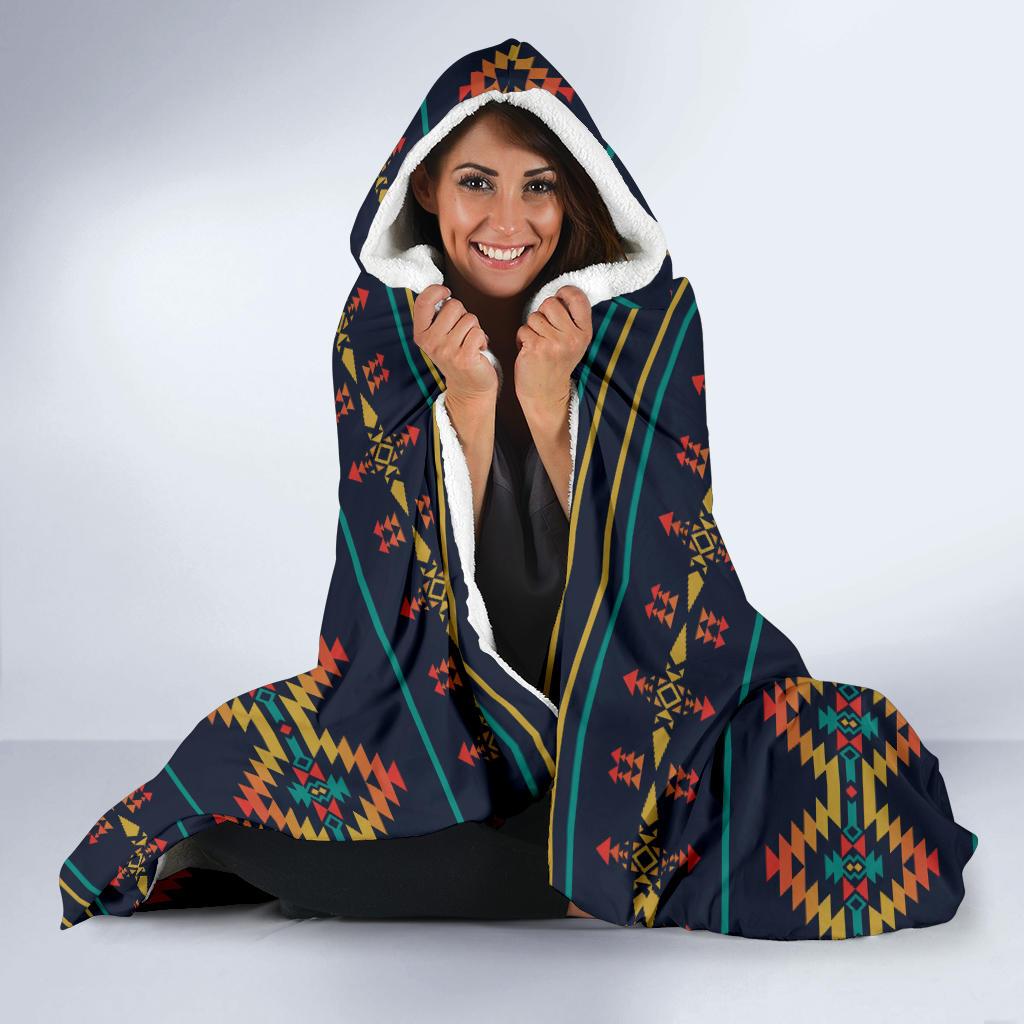 Southwest American Design Themed Print Hooded Blanket-JTAMIGO.COM