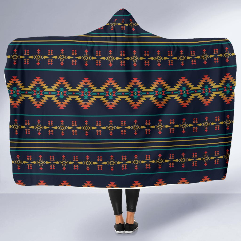 Southwest American Design Themed Print Hooded Blanket-JTAMIGO.COM