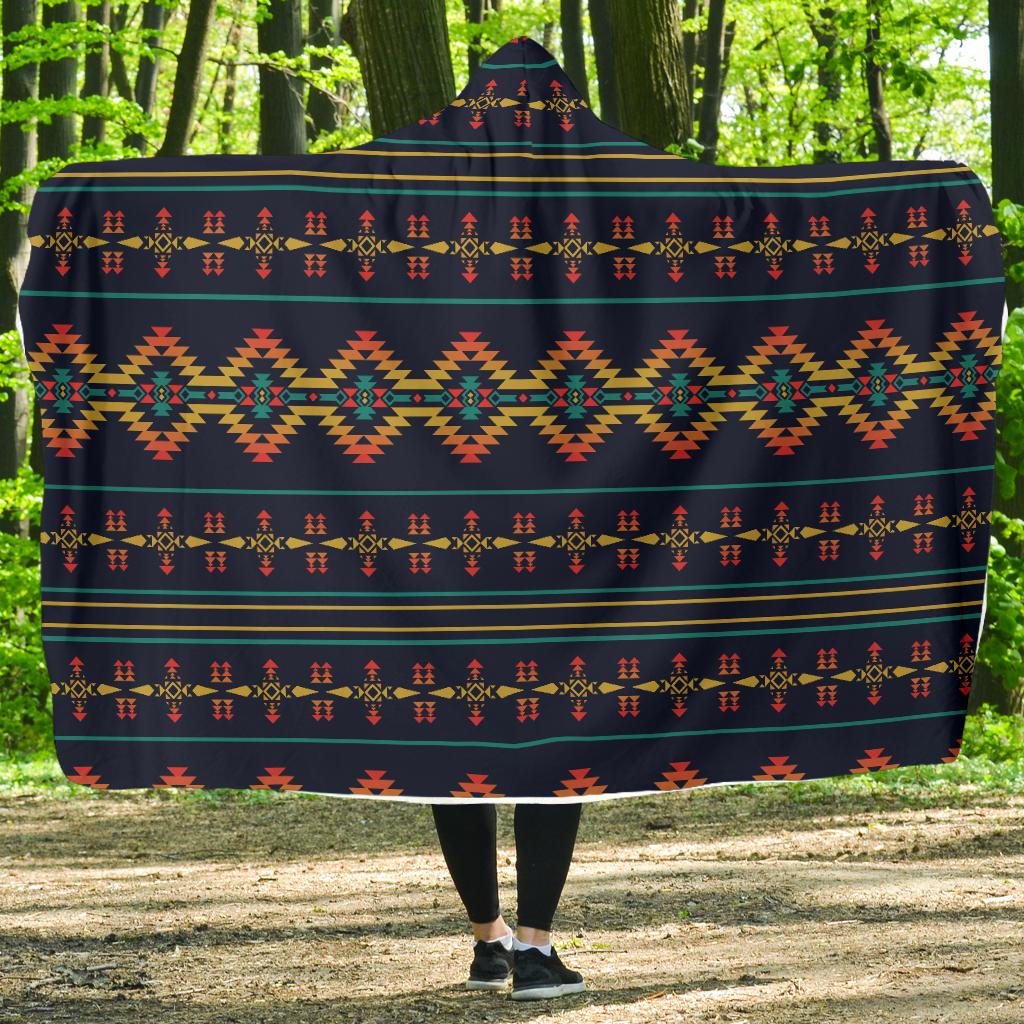 Southwest American Design Themed Print Hooded Blanket-JTAMIGO.COM