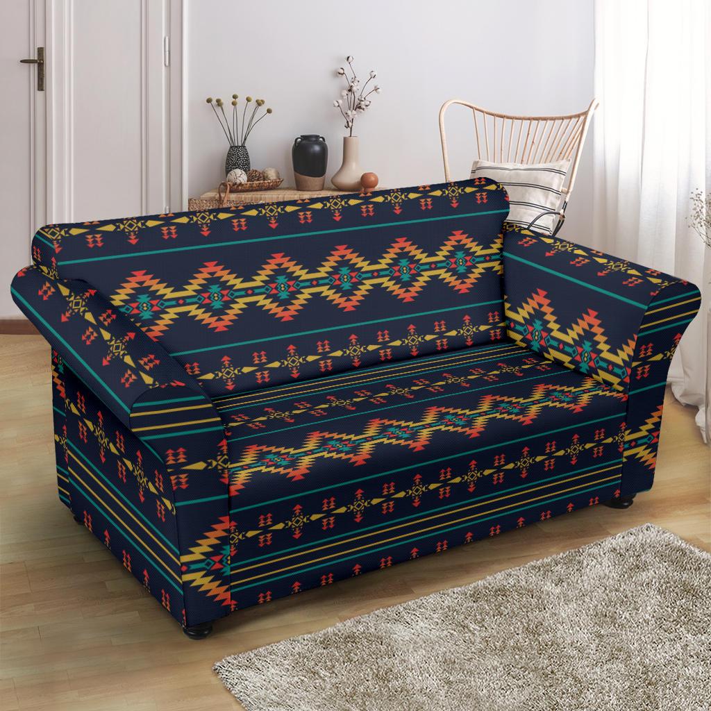 Southwest American Design Themed Print Loveseat Slipcover-JTAMIGO.COM