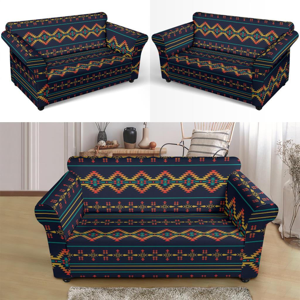 Southwest American Design Themed Print Loveseat Slipcover-JTAMIGO.COM