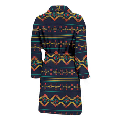 Southwest American Design Themed Print Men Bath Robe-JTAMIGO.COM