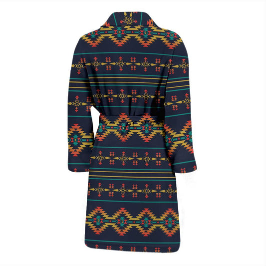 Southwest American Design Themed Print Men Bath Robe-JTAMIGO.COM