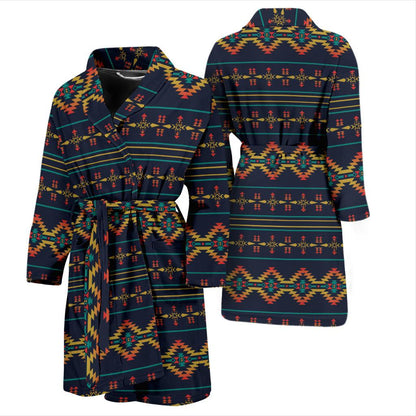 Southwest American Design Themed Print Men Bath Robe-JTAMIGO.COM