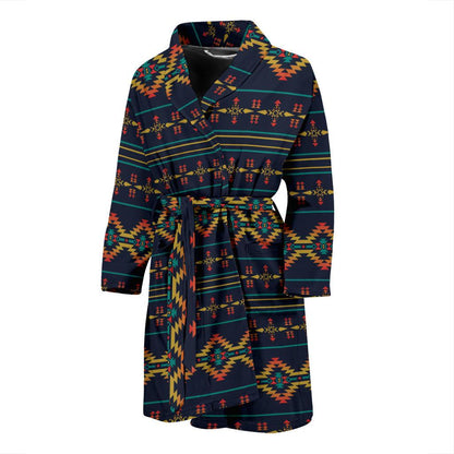 Southwest American Design Themed Print Men Bath Robe-JTAMIGO.COM
