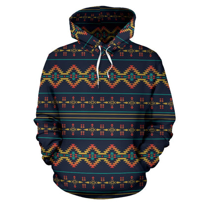 Southwest American Design Themed Print Pullover Hoodie