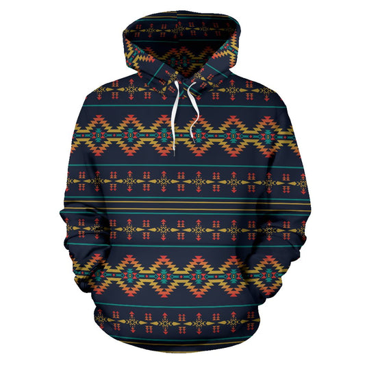 Southwest American Design Themed Print Pullover Hoodie