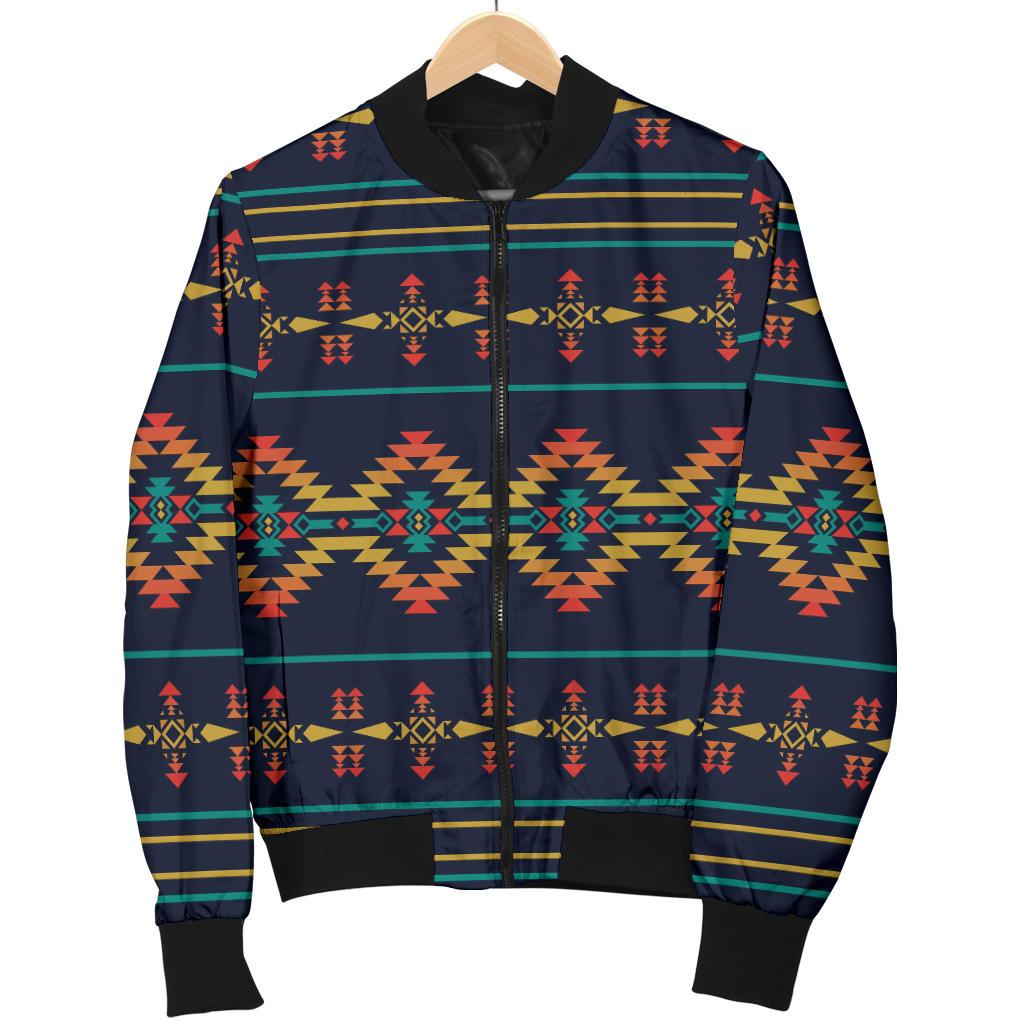 Southwest American Design Themed Print Women Casual Bomber Jacket