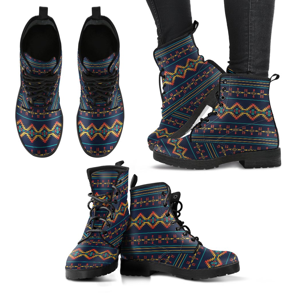 Southwest American Design Themed Print Women Leather Boots-JTAMIGO.COM