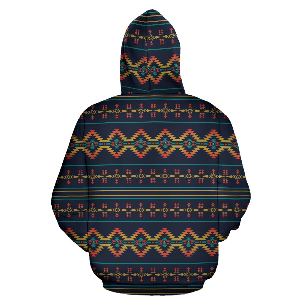 Southwest American Design Themed Print Zip Up Hoodie