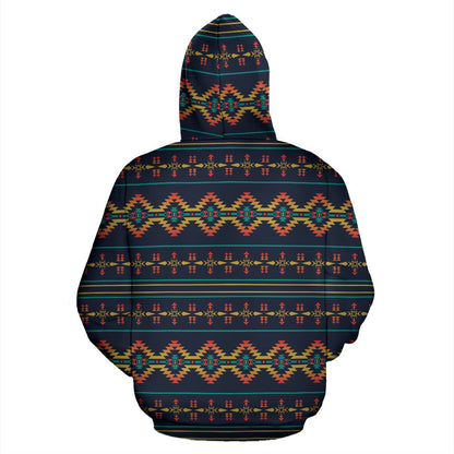 Southwest American Design Themed Print Zip Up Hoodie