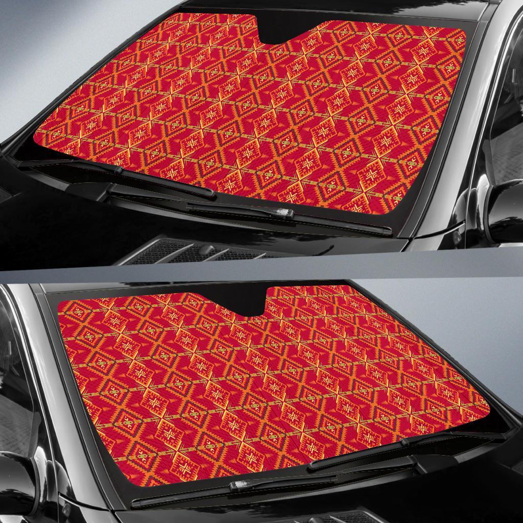 Southwest Aztec Design Themed Print Car Sun Shade For Windshield