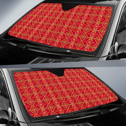 Southwest Aztec Design Themed Print Car Sun Shade For Windshield