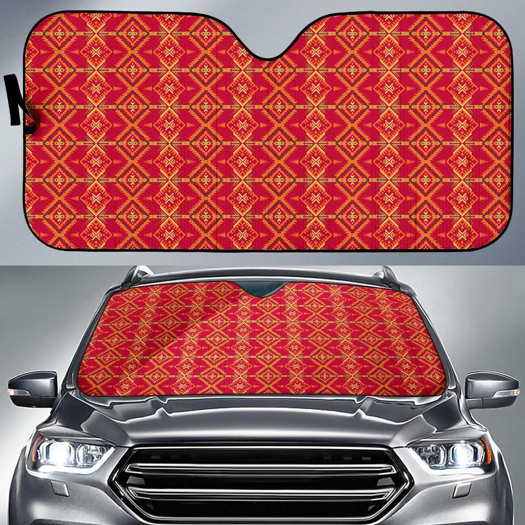 Southwest Aztec Design Themed Print Car Sun Shade For Windshield