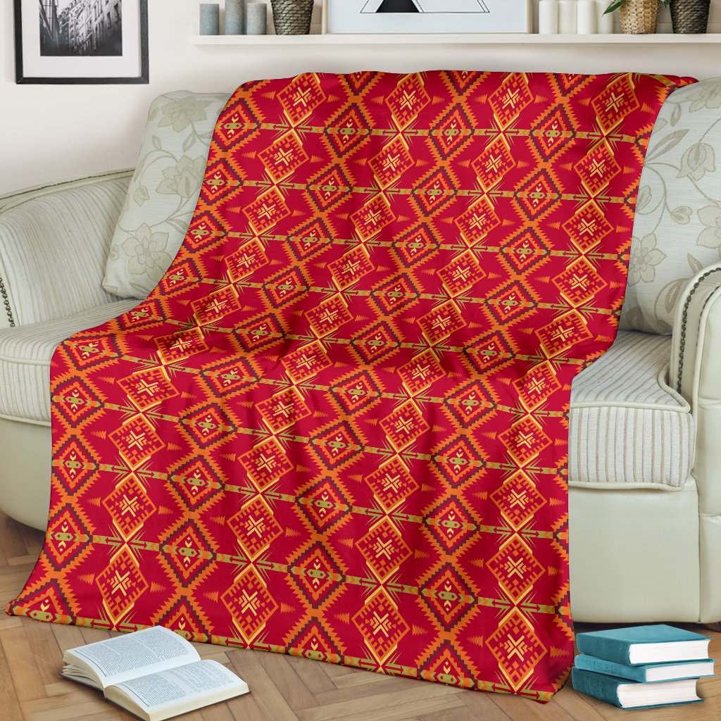Southwest Aztec Design Themed Print Fleece Blanket