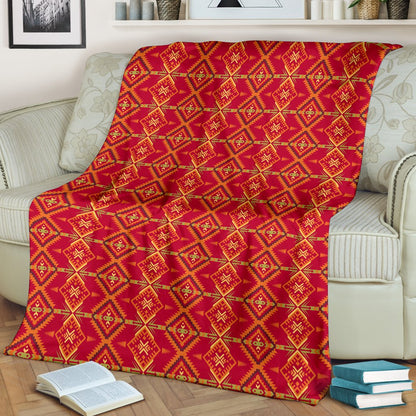 Southwest Aztec Design Themed Print Fleece Blanket