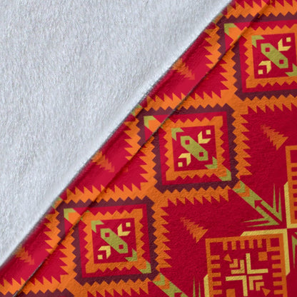 Southwest Aztec Design Themed Print Fleece Blanket
