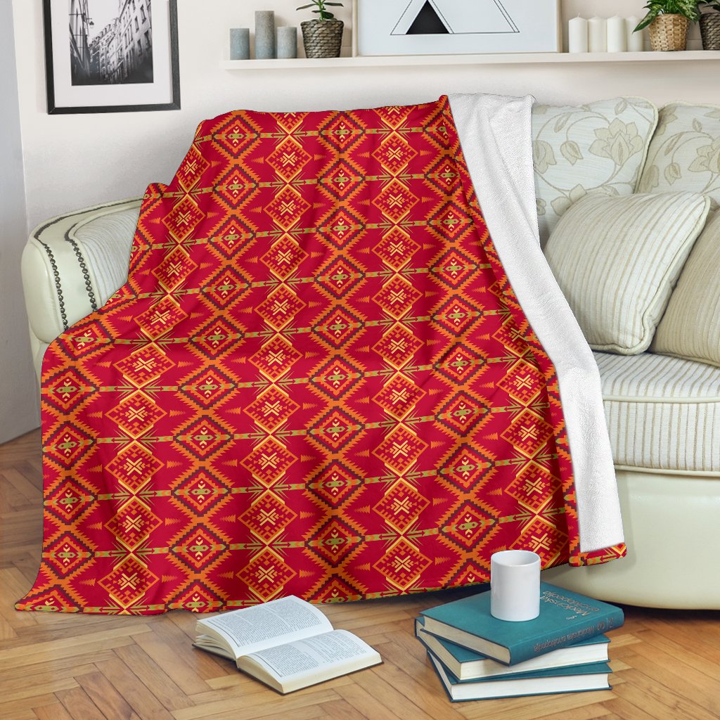 Southwest Aztec Design Themed Print Fleece Blanket