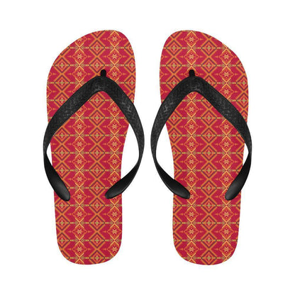 Southwest Aztec Design Themed Print Flip Flops-JTAMIGO.COM