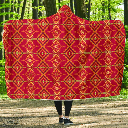 Southwest Aztec Design Themed Print Hooded Blanket-JTAMIGO.COM