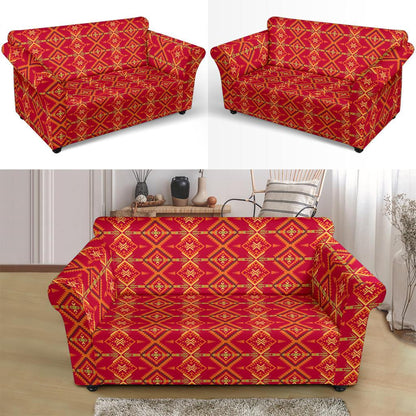 Southwest Aztec Design Themed Print Loveseat Slipcover-JTAMIGO.COM