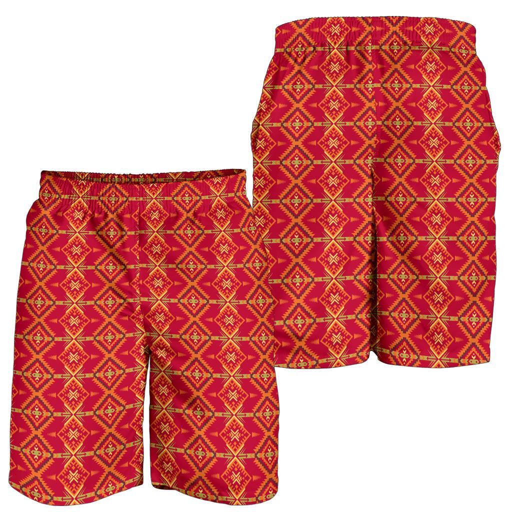 Southwest Aztec Design Themed Print Mens Shorts-JTAMIGO.COM