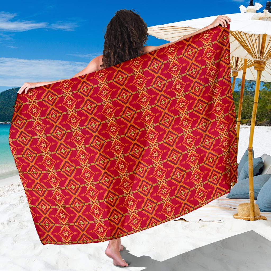 Southwest Aztec Design Themed Print Sarong Pareo Wrap