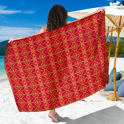 Southwest Aztec Design Themed Print Sarong Pareo Wrap
