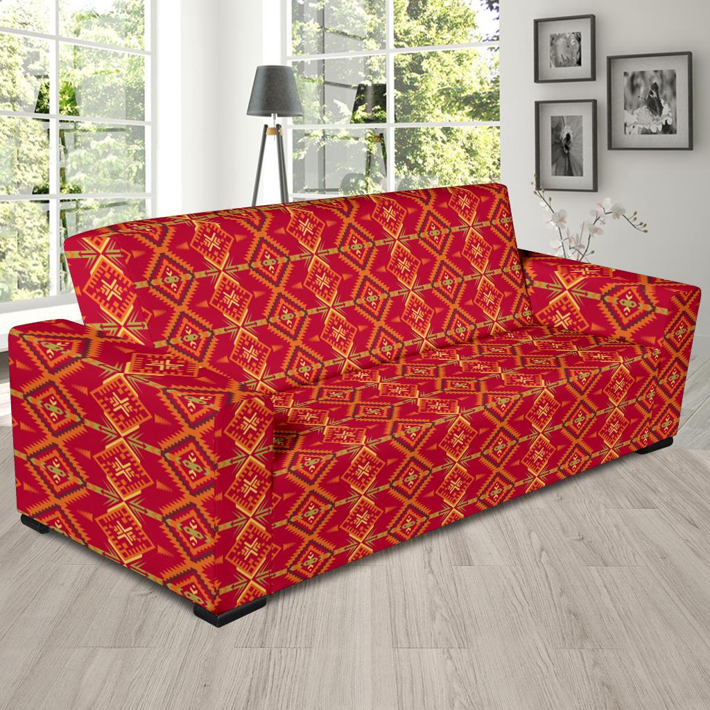 Southwest Aztec Design Themed Print Sofa Slipcover-JTAMIGO.COM