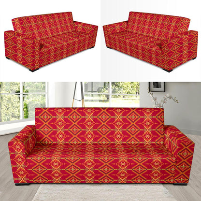 Southwest Aztec Design Themed Print Sofa Slipcover-JTAMIGO.COM
