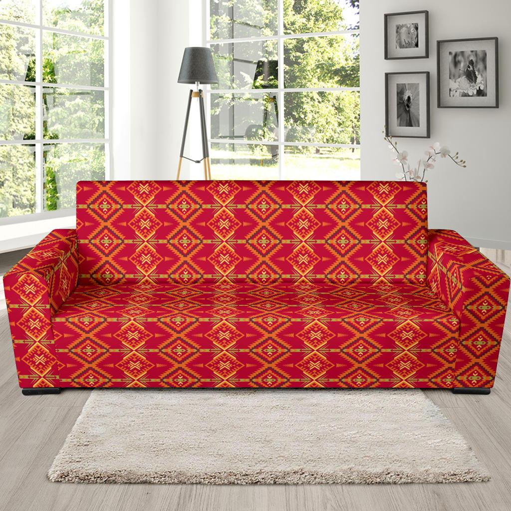Southwest Aztec Design Themed Print Sofa Slipcover-JTAMIGO.COM